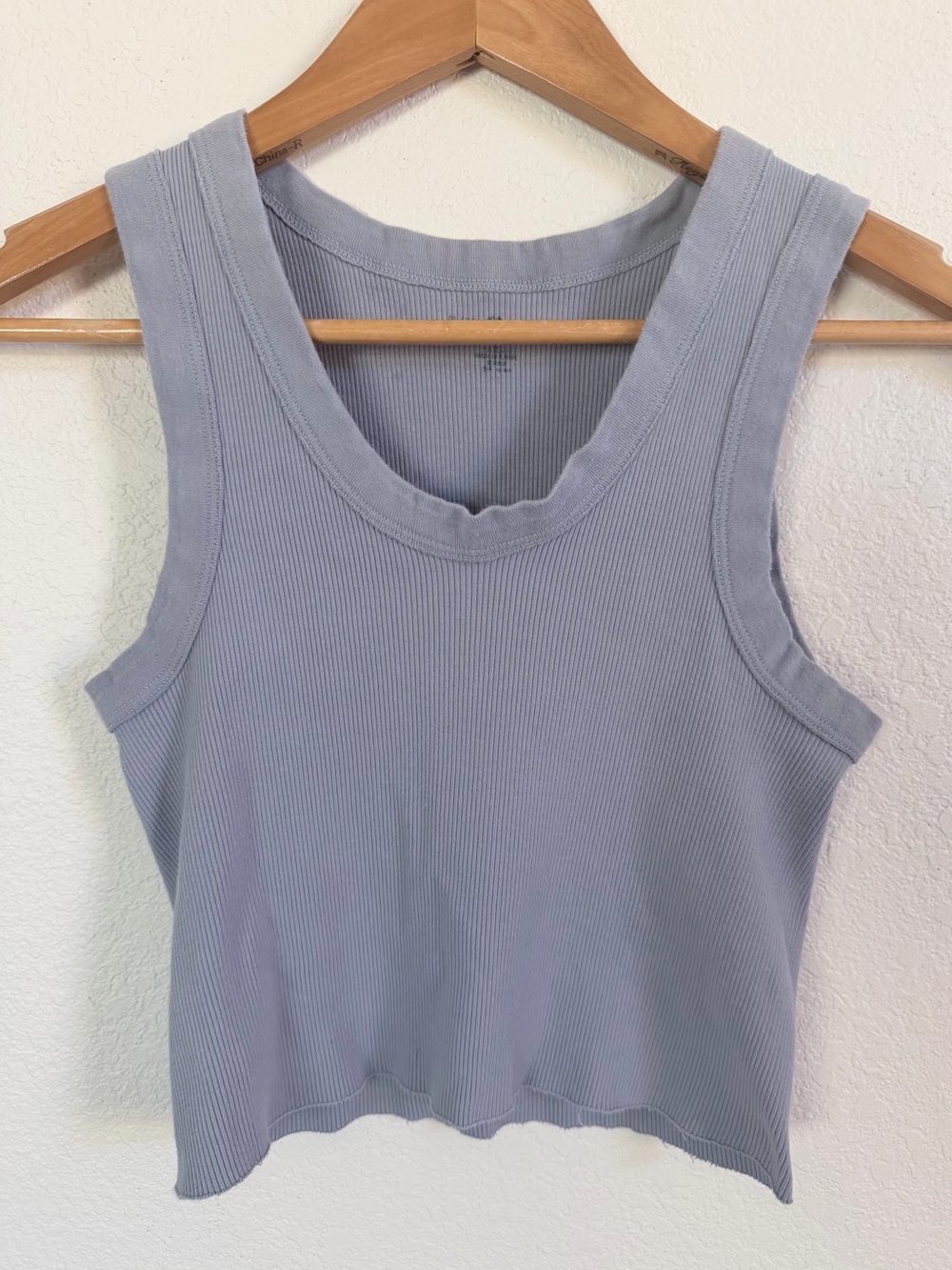 Brandy Melville Ribbed Scoop Tank - Dusty Slate Blue